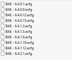 BAE ecfg files